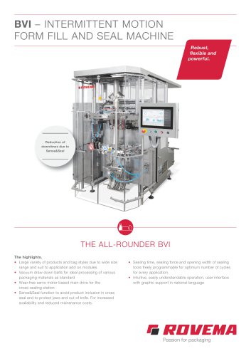 BVI – INTERMITTENT MOTION FORM FILL AND SEAL MACHINE