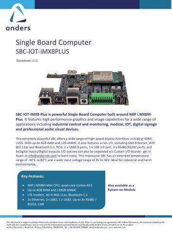 Single Board Computer SBC-IOT-iMX8PLUS
