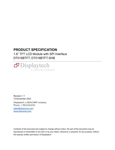 DT018BTFT, DT018BTFT-SHB