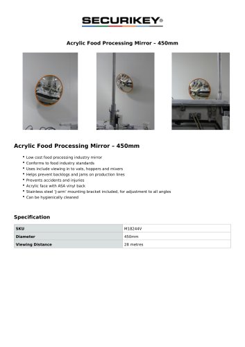 Acrylic Food Processing Mirror – 450mm
