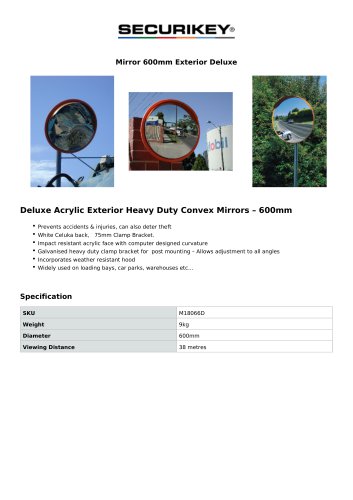 Mirror 600mm Exterior Deluxe