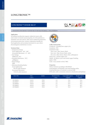 zhaolong LONGTRONIC® 306 CP Data electrical cable