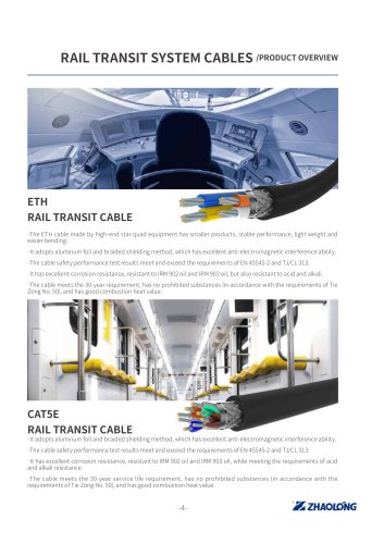 zhaolong LONGTRONIC® ETH RAIL TRANSIT CABLE Data electrical cable