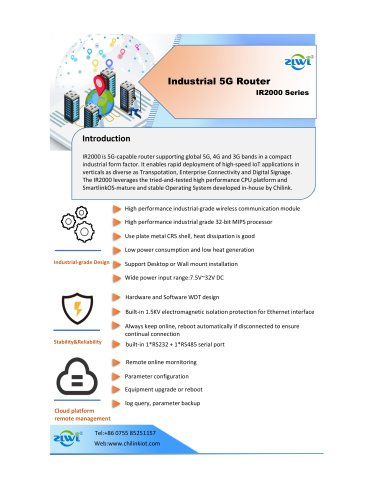 IR2730 Industrial 5G routerspecification