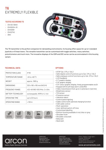 product data sheet T6