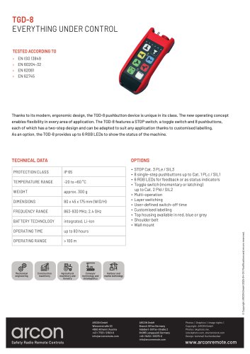 product data sheet TGD-8