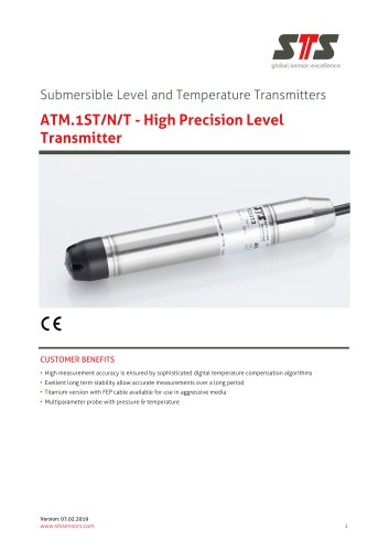 ATM.1ST/N/T Submersible level and temperatur transmitter