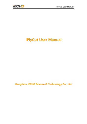 IPlyCut User Manual