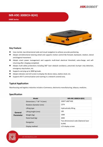 Heavy-duty Mobile Robot MR-H9C-3000CH-B(HI)