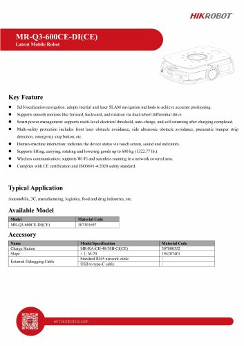 Latent Mobile Robot MR-Q3-600DI(CE)