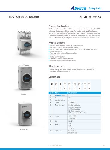 EDS1PM Series DC Isolator