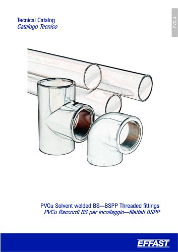 PVCu Adaptor fittings, solvent welded BS-BSPP