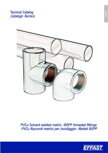 PVCu Adaptor fittings, Solvent welded metric-BSPP