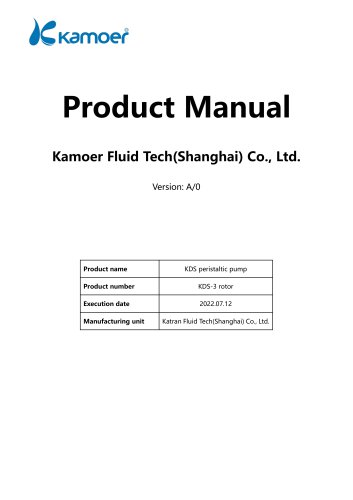 KDS Peristaltic Pump Product manual