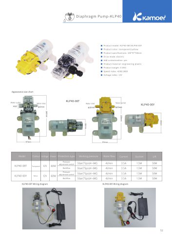 KLP40 Diaphragm Pump Product Manual