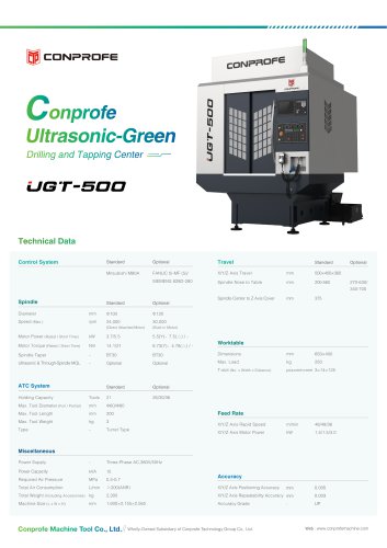 UGT-500 Conprofe Ultrasonic-Green Drilling and Tapping Center  20220512 VE2.0