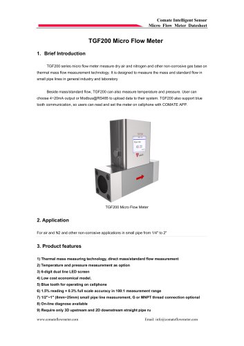 TGF200 Micro Flow Mete