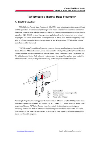 TGF450 Series Thermal Mass Flowmeter