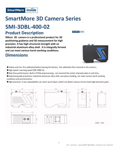 SmartMore 3D Line Laser Camera SMI-3DBL-400-02