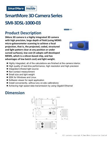 SmartMore 3D Structured light Camera SMI-3DSL-1000-03