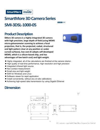 SmartMore 3D Structured light Camera SMI-3DSL-1000-05