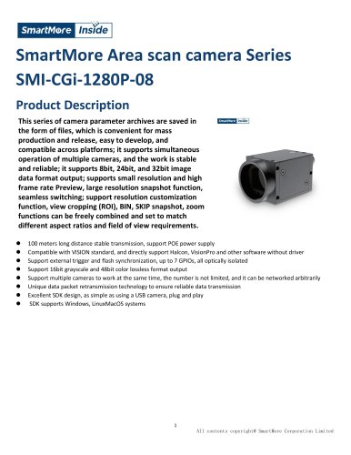 SmartMore Area Scan Camera SMI-CGi-1280P-08