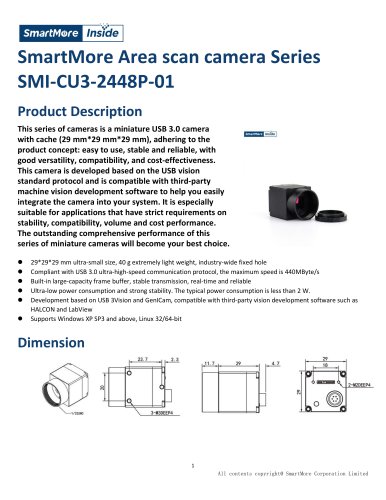 SmartMore Area Scan Camera SMI-CU3-2448P-01