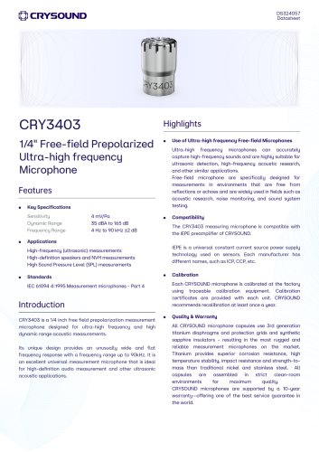 CRY3403 Measurement Microphone