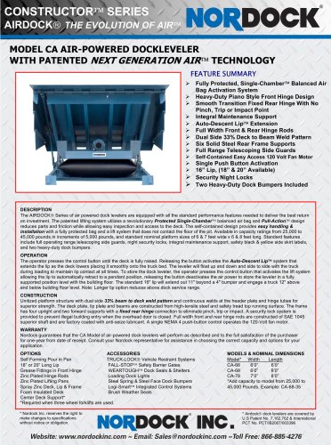 CONSTRUCTOR™ Series - Air-Powered Dock Leveler