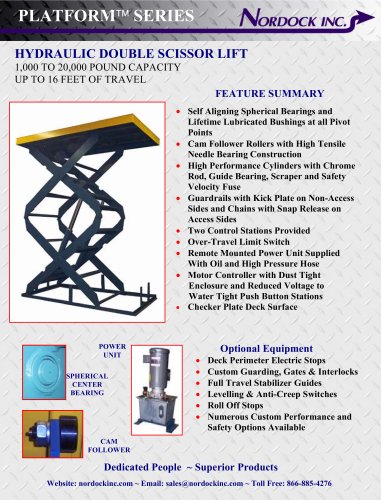 PLATFORM™ Series - Hydraulic Double Scissor Lift