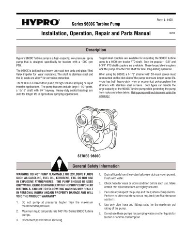 Turbine Pump Operation, Installation & Parts Manual