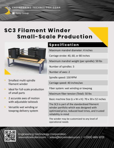 SC3 Filament Winder: Small-Scale Production