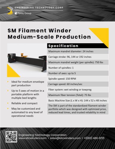 SM Filament Winder: Medium-Scale Production