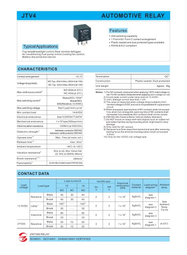 JTV4 AUTOMOTIVE RELAY