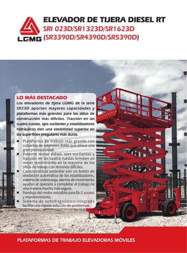 ELEVADOR DE TIJERA DIESEL RT SRI 023D/SR1323D/SR1623D (SR3390D/SR4390D/SR5390D)