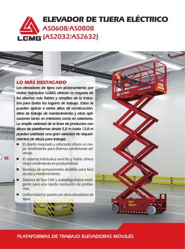 ELEVADOR DE TIJERA EL&Eacute;CTRICO AS0608/AS0808 (AS2032/AS2632)