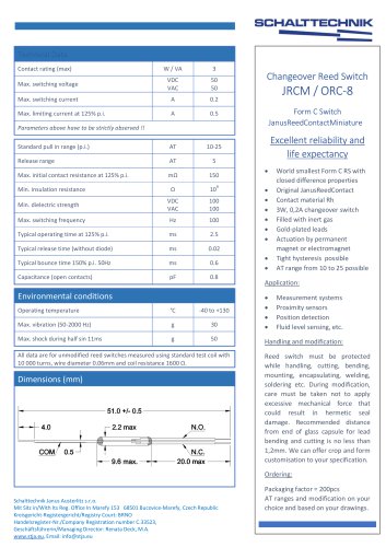 Changeover Reed Switch JRCM / ORC-8