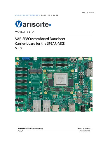 VAR-SP8CustomBoard Datasheet Carrier-board for the SPEAR-MX8 V 1.x