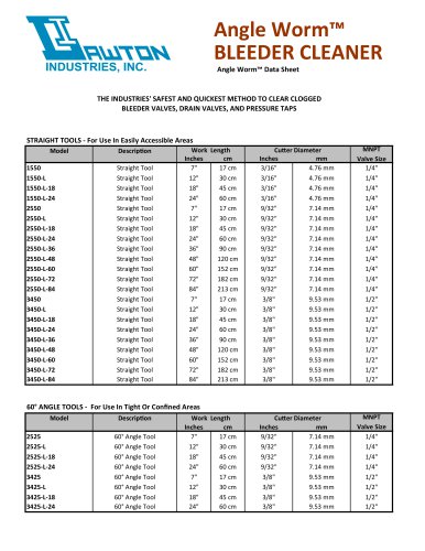 Angle Worm™ Data Sheet