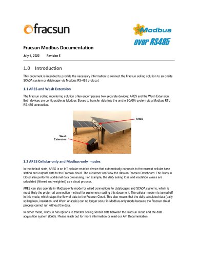 ARES Modbus Documentation