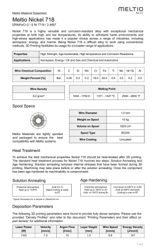 Meltio Nickel 718