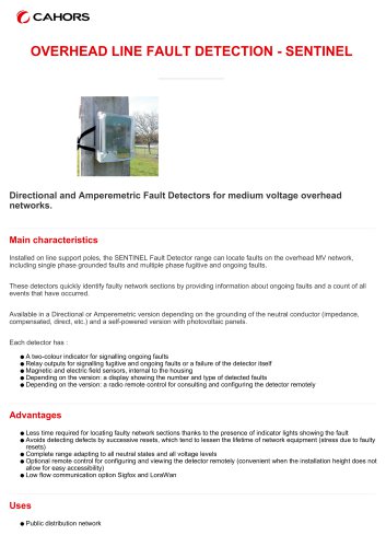 OVERHEAD LINE FAULT DETECTION - SENTINEL