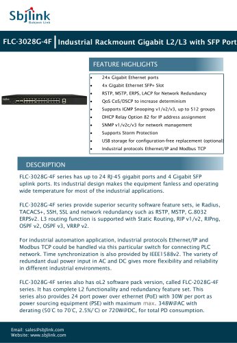 FLC-3028G-4F Industrial Rackmount Gigabit L2/L3 with SFP Port