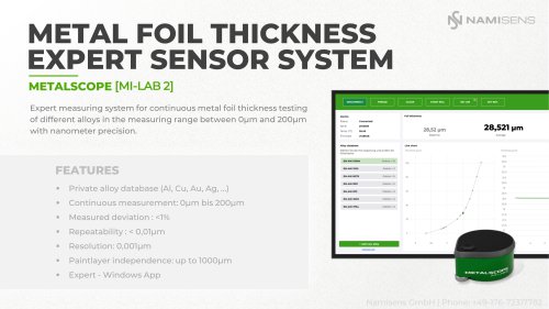 Metal Foil thickness expert sensor