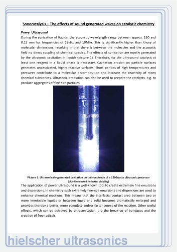 Sono-Catalysis - Hielscher Ultrasonics