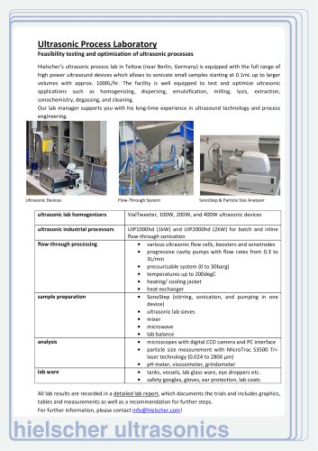 Ultrasonic Process Lab