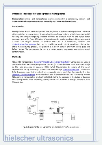 Ultrasonic Production of Biodegradable Nanospheres