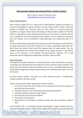 Ultrasonically enhanced phase transfer catalysis_Hielscher