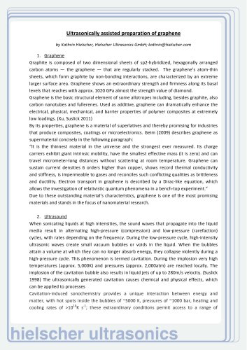 Ultrasound for the Preparation of Graphene - Hielscher Ultrasonics