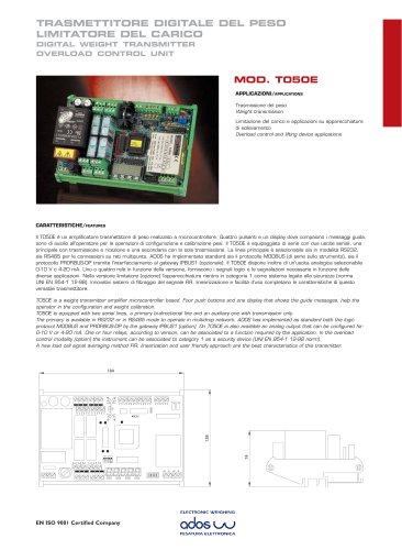 DIGITAL WEIGHT TRANSMITTERS T050